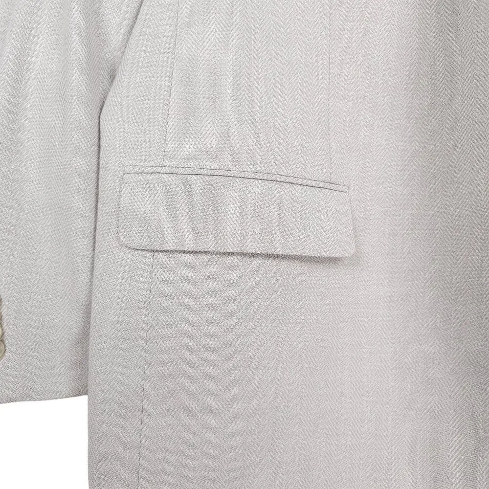 Michael Kors Mens Classic Fit Sport Coat 48R Silver Grey Herringbone Stretch NWT